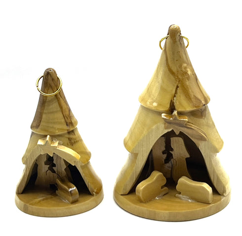 Olive Wood Nativity Scene Ornament Christmas Tree